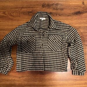 Houndstooth Long Sleeve Top